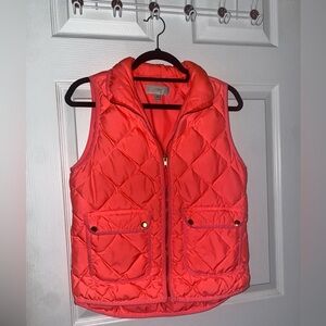 J.Crew Women’s neon-peach quilted vest. Size  XS. (#bundle&save)